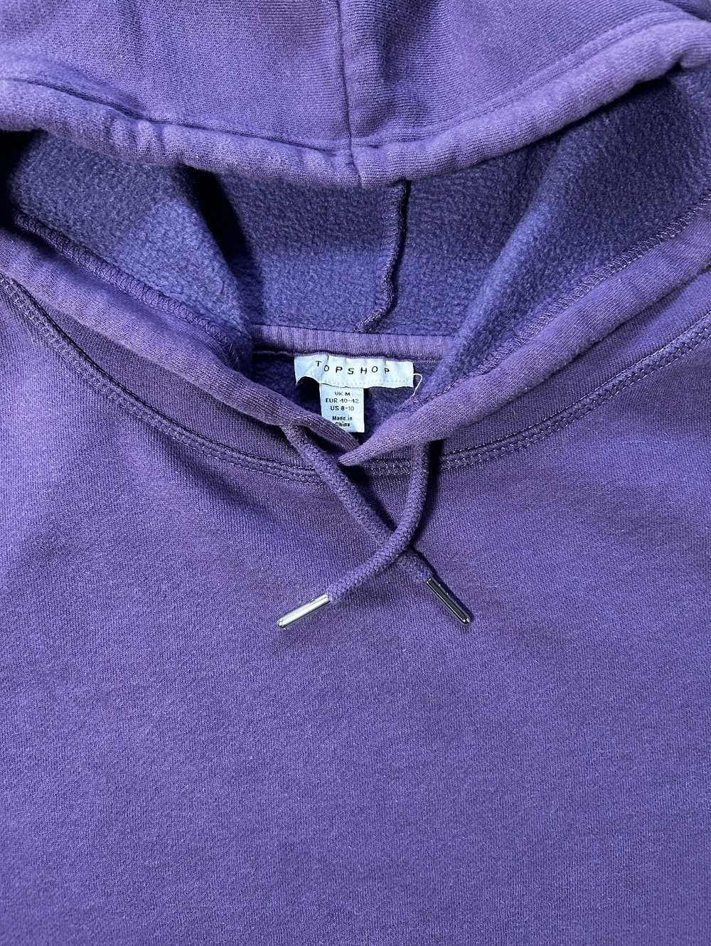 Topshop Womens Medium Purple Pullover Hoodie Sweatshirt US 8-10 Drawstring Pocke - Picture 2 of 6